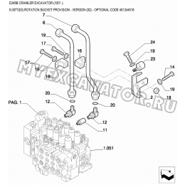 Гидросистема/ROTATION BUCKET PROVISION - VERSION (02) - OPTIONAL CODE 461244018 New Holland E245B