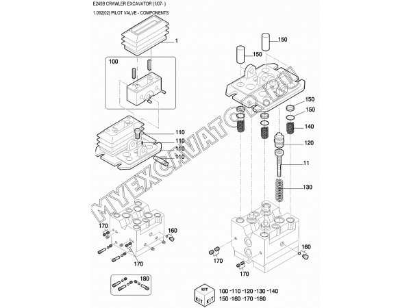 Клапан управляющий/PILOT VALVE - COMPONENTS New Holland E245B
