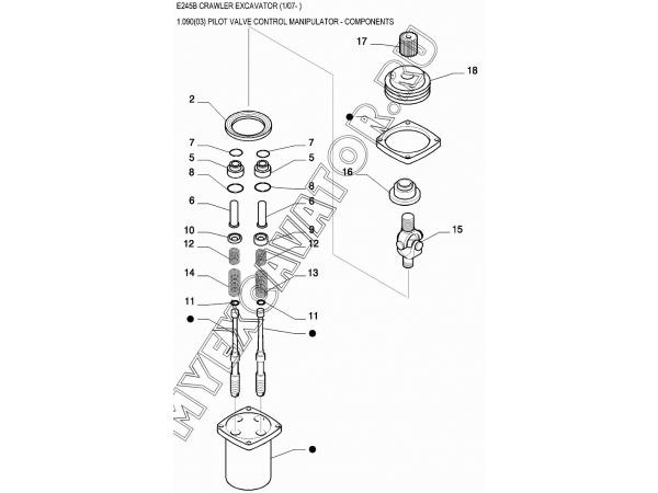 Трубопроводы управления/PILOT VALVE CONTROL MANIPULATOR - COMPONENTS New Holland E245B