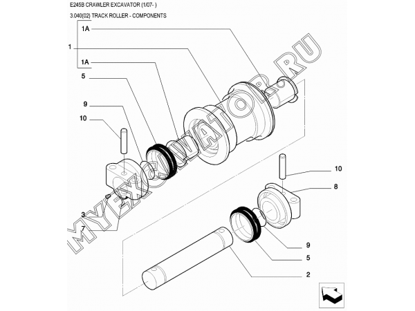 Каток/TRACK ROLLER - COMPONENTS New Holland E245B