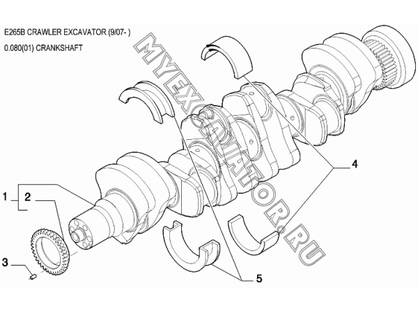 Вал коленчатый/CRANKSHAFT New Holland E265B