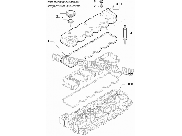 Крышки головки цилиндров/CYLINDER HEAD - COVERS New Holland E265B