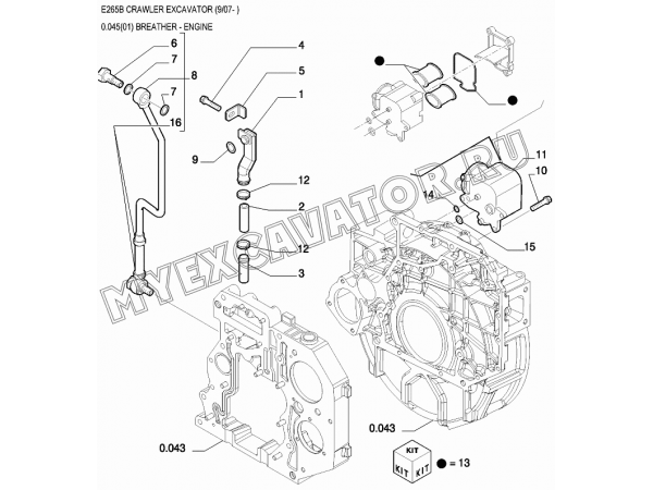 Сапун/BREATHER - ENGINE New Holland E265B