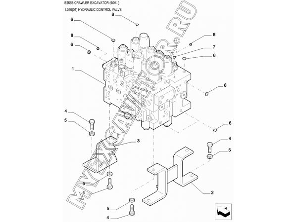 Гидрораспределитель/HYDRAULIC CONTROL VALVE New Holland E265B
