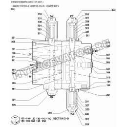 Гидрораспределитель/HYDRAULIC CONTROL VALVE - COMPONENTS New Holland E265B