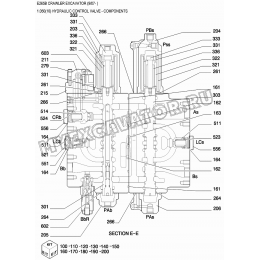 Гидрораспределитель/HYDRAULIC CONTROL VALVE - COMPONENTS New Holland E265B