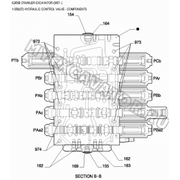 Гидрораспределитель/HYDRAULIC CONTROL VALVE - COMPONENTS New Holland E265B