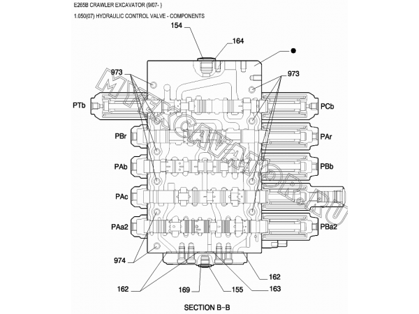 Гидрораспределитель/HYDRAULIC CONTROL VALVE - COMPONENTS New Holland E265B