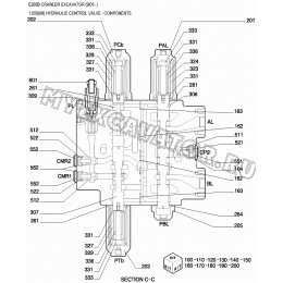 Гидрораспределитель/HYDRAULIC CONTROL VALVE - COMPONENTS New Holland E265B