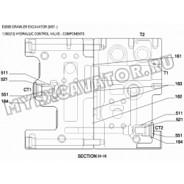 Гидрораспределитель/HYDRAULIC CONTROL VALVE - COMPONENTS New Holland E265B