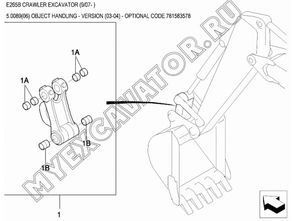 Гидросистема/OBJECT HANDLING - VERSION (03-04) - OPTIONAL CODE 781583578 New Holland E265B