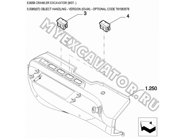 Гидросистема/OBJECT HANDLING - VERSION (03-04) - OPTIONAL CODE 781583578 New Holland E265B