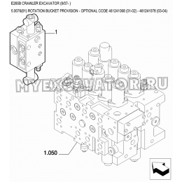 Гидросистема/ROTATION BUCKET PROVISION - OPTIONAL CODE 461241068 (01-02) - 461241078 (03-04) New Holland E265B