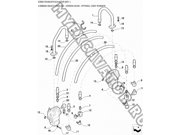 Гидросистема/OBJECT HANDLING - VERSION (03-04) - OPTIONAL CODE 781583578 New Holland E265B