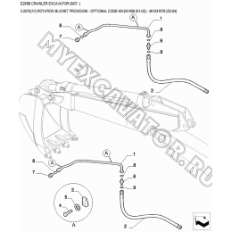 Гидросистема/ROTATION BUCKET PROVISION - OPTIONAL CODE 461241068 (01-02) - 461241078 (03-04) New Holland E265B