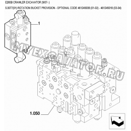 Гидросистема/ROTATION BUCKET PROVISION - OPTIONAL CODE 461245008 (01-02) - 461245018 (03-04) New Holland E265B