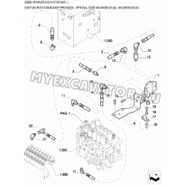Гидросистема/ROTATION BUCKET PROVISION - OPTIONAL CODE 461245008 (01-02) - 461245018 (03-04) New Holland E265B