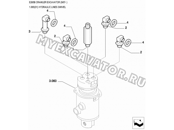 Трубопроводы/HYDRAULIC LINES SWIVEL New Holland E265B Трубопроводы/HYDRAULIC LINES SWIVEL New Holland E265B