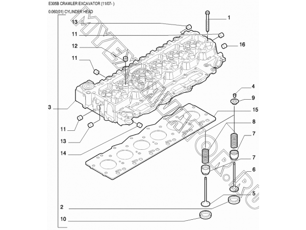 Головка цилиндров/CYLINDER HEAD New Holland E305B Головка цилиндров/CYLINDER HEAD New Holland E305B