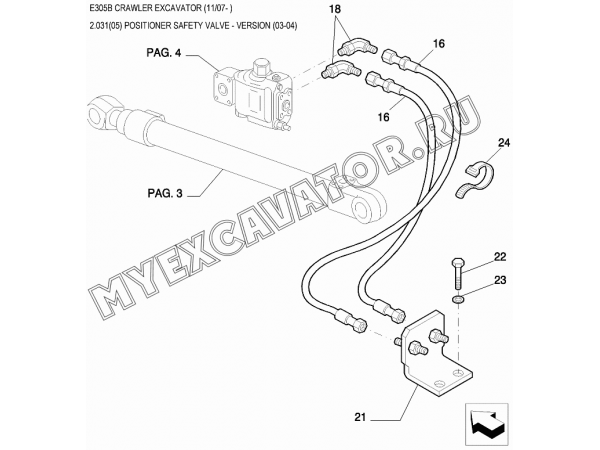 Клапан/POSITIONER SAFETY VALVE - VERSION (03-04) New Holland E305B
