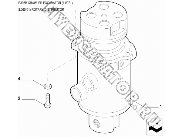 Коллектор центральный/ROTARY DISTRIBUTOR New Holland E305B