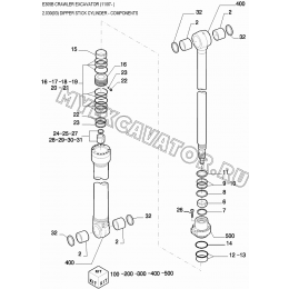 Гидроцилиндр/DIPPER STICK CYLINDER - COMPONENTS New Holland E305B