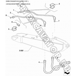 Трубопроводы стрелы/BOOM PIPING - VERSION (03-04) New Holland E305B