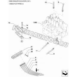 Трубопроводы управления/PILOT PIPING (1) New Holland E305B