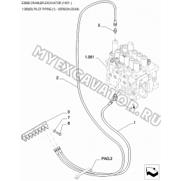 Трубопроводы управления/PILOT PIPING (1) - VERSION (03-04) New Holland E305B
