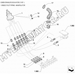 Трубопроводы управления/PILOT PIPING - MANIPULATOR New Holland E305B