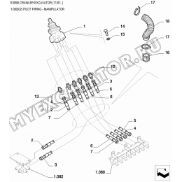 Трубопроводы управления/PILOT PIPING - MANIPULATOR New Holland E305B