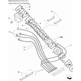 Трубопроводы управления/TRAVEL PILOT SYSTEM PIPES New Holland E305B