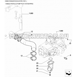 Трубопроводы/HYDRAULIC PUMP PILOT SYSTEM PIPES New Holland E305B