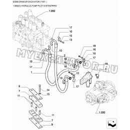 Трубопроводы/HYDRAULIC PUMP PILOT SYSTEM PIPES New Holland E305B