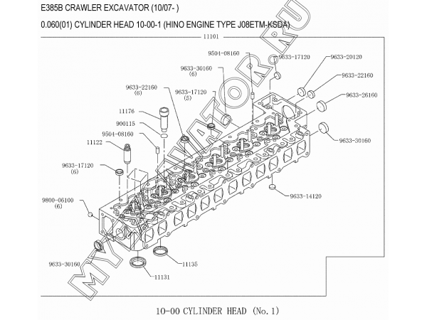 Головка цилиндров/CYLINDER HEAD 10-00-1 New Holland E385B