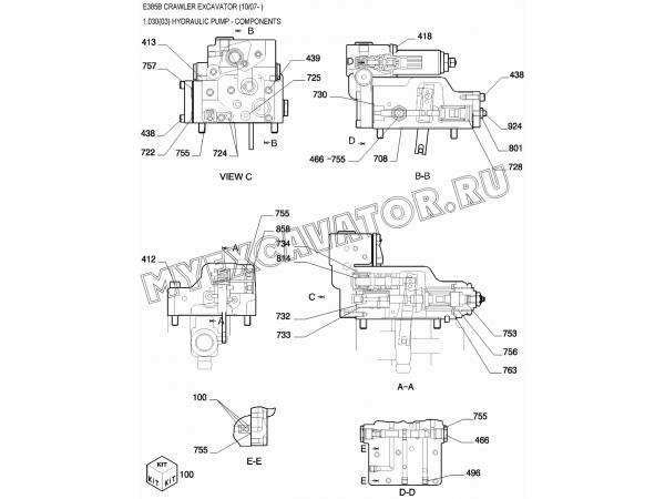 Насос гидравлический/HYDRAULIC PUMP - COMPONENTS New Holland E385B