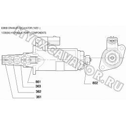Насос гидравлический/HYDRAULIC PUMP - COMPONENTS New Holland E385B