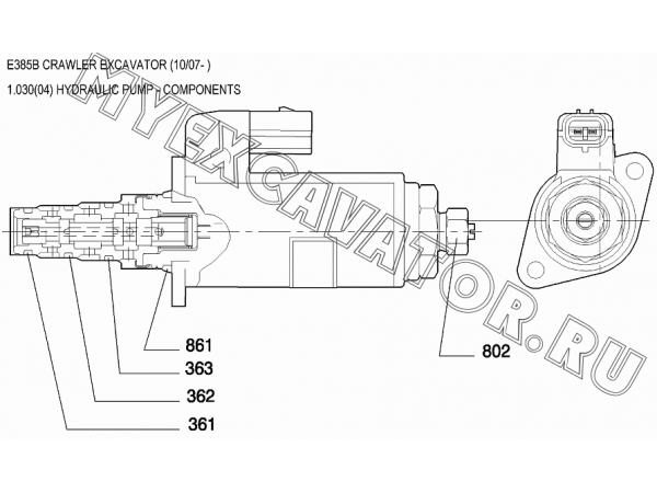 Насос гидравлический/HYDRAULIC PUMP - COMPONENTS New Holland E385B