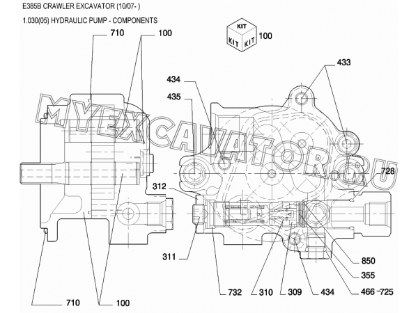 Насос гидравлический/HYDRAULIC PUMP - COMPONENTS New Holland E385B
