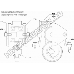 Насос гидравлический/HYDRAULIC PUMP - COMPONENTS New Holland E385B