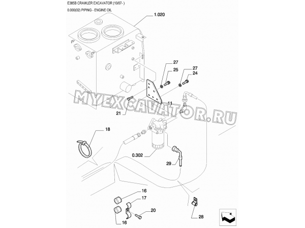 Трубопроводы масляные/PIPING - ENGINE OIL New Holland E385B