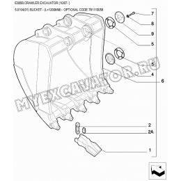 Ковш/BUCKET - (L=1200MM) - OPTIONAL CODE 781110058 New Holland E385B
