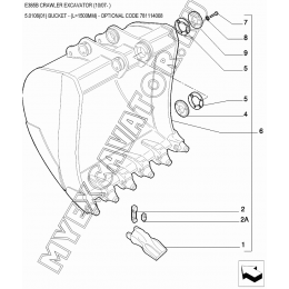 Ковш/BUCKET - (L=1500MM) - OPTIONAL CODE 781114008 New Holland E385B