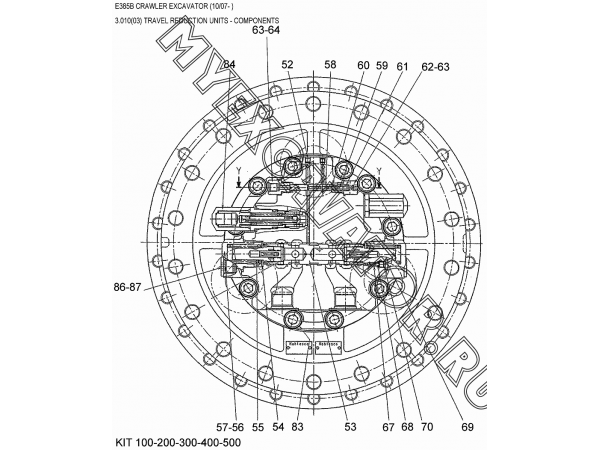 Привод хода/TRAVEL REDUCTION UNITS - COMPONENTS New Holland E385B
