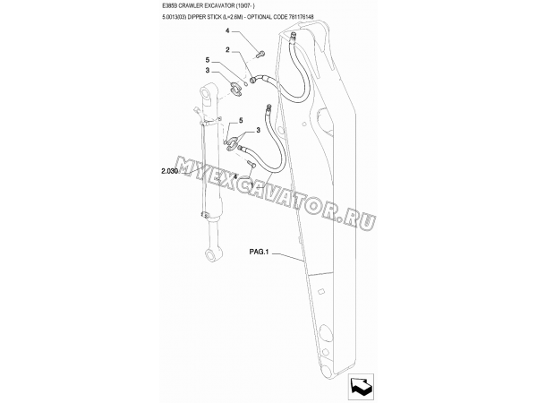 Рукоять/DIPPER STICK (L=2.6M) - OPTIONAL CODE 781176148 New Holland E385B Рукоять/DIPPER STICK (L=2.6M) - OPTIONAL CODE 781176148 New Holland E385B