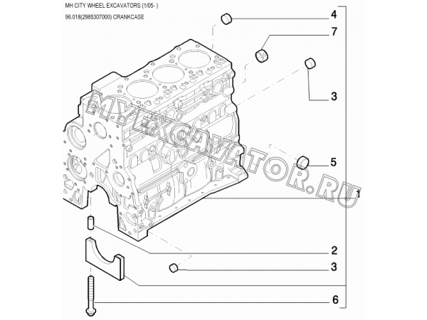 Блок цилиндров/CRANKCASE 96.018(2985307000) New Holland MH City