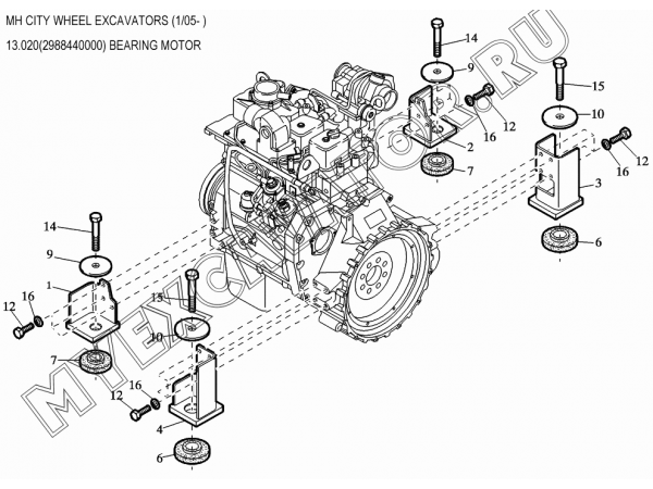 Подвеска двигателя/BEARING MOTOR 13.020(2988440000) New Holland MH City
