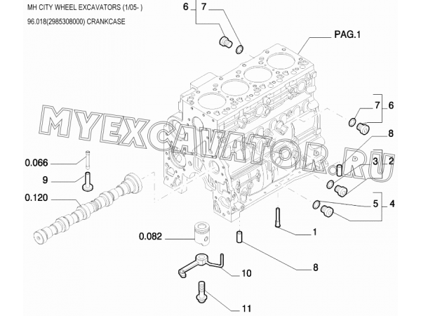 Блок цилиндров/CRANKCASE 96.018(2985308000) New Holland MH City