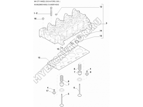 Головка блока цилиндров/CYLINDER HEAD 96.060(2985314000) New Holland MH City