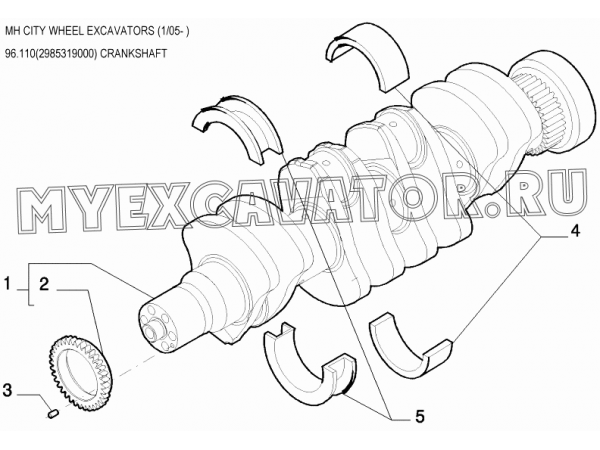 Коленчатый вал/CRANKSHAFT 96.110(2985319000) New Holland MH City